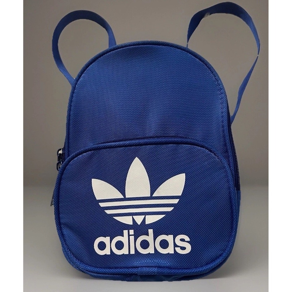 Small Adidas Sports Backpack 7"‎ x 9.5" Royal Blue With White Letters Nylon